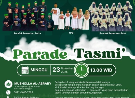 Yayasan Tahfidzul Quran Al-Abrary Gelar Wisuda Tasmi’ Hafalan Santri, Ajak Umat Dukung Amal Jariyah