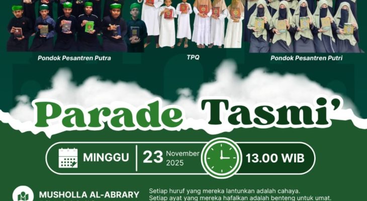 Yayasan Tahfidzul Quran Al-Abrary Gelar Wisuda Tasmi’ Hafalan Santri, Ajak Umat Dukung Amal Jariyah