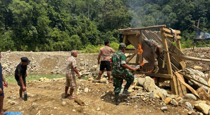 Kodim 0212/TS Gencarkan Sosialisasi kepada Pelaku PETI di Kabupaten Madina