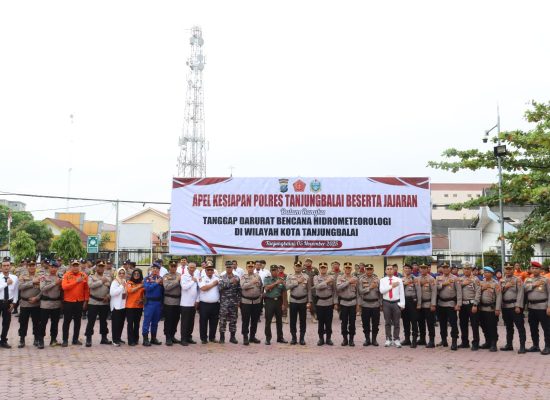 Polres Tanjungbalai Gelar Apel Kesiapan Hadapi Bencana Hidrometeorologi
