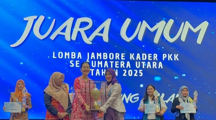TP-PKK Kota Tanjungbalai Kembali Bawa Pulang Piala Bergilir Usai Raih Juara Umum Jambore PKK Sumut 2025