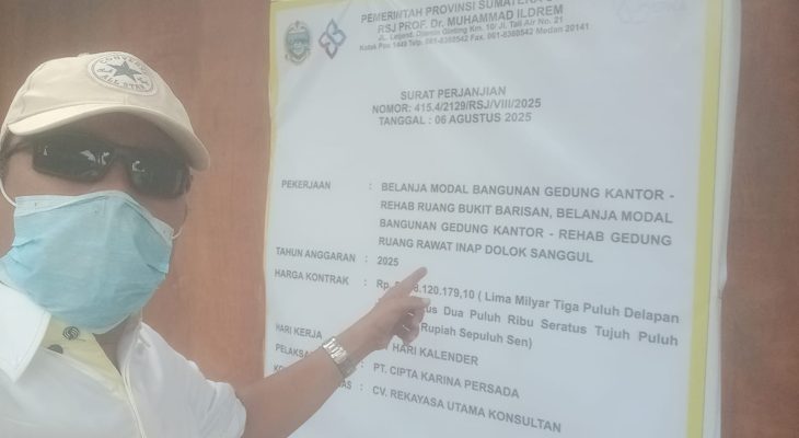 Proyek Pembangunan Gedung Baru RSJ Dr. Ildrem Medan Diduga Langgar Undang-Undang Tipikor