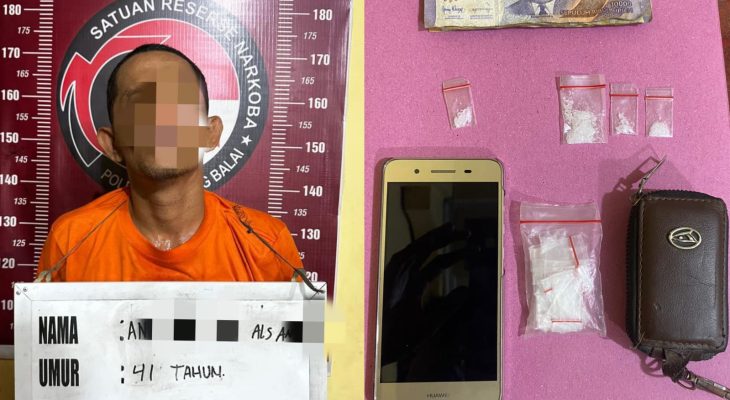 Satresnarkoba Polres Tanjung Balai Ringkus Pria di Teluk Nibung, Sita Barang Bukti Sabu