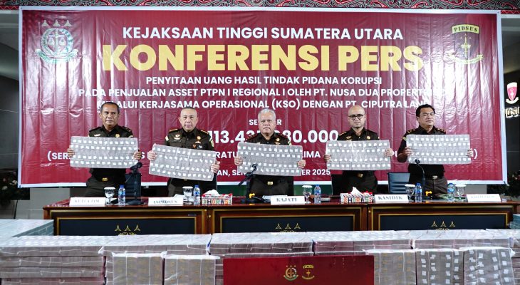 Pengembalian Dana Korupsi Aset PTPN I Selesai, PT NDP Serahkan Rp113,4 Miliar ke Kejati Sumut