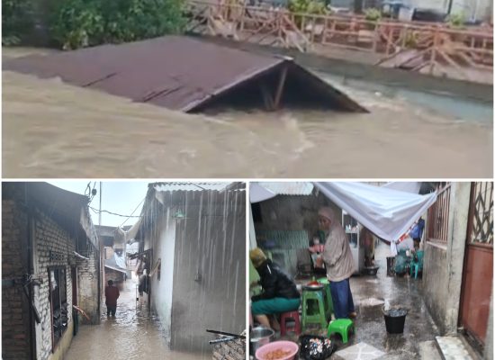 Rumah Warga Hanyut Digulung Banjir Sungai Deli, Warga Hamdan Panik dan Dirikan Dapur Umum Mandiri