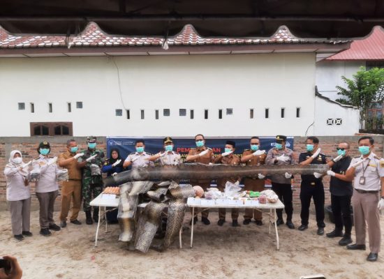 Polsek Datuk Bandar Hadiri Pemusnahan Ribuan Kilogram Produk Ilegal di Tanjungbalai