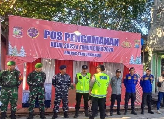 Amankan Nataru, Polres Tanjung Balai Siagakan Personel Gabungan di Titik Strategis