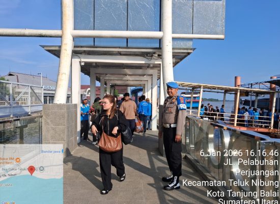 Polsek Teluk Nibung Lakukan Pengamanan Ketat di Pelabuhan Teluk Nibung