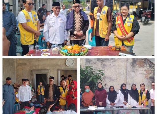Lion Club Golden Shell Gelar Bakti Sosial Bersama PMI dan BKM Masjid Raya Tanjungbalai