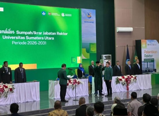 Hadiri Pelantikan Rektor USU, Wakil Wali Kota Tanjungbalai Ucapkan Selamat Bertugas kepada Prof. Dr. Muryanto Amin
