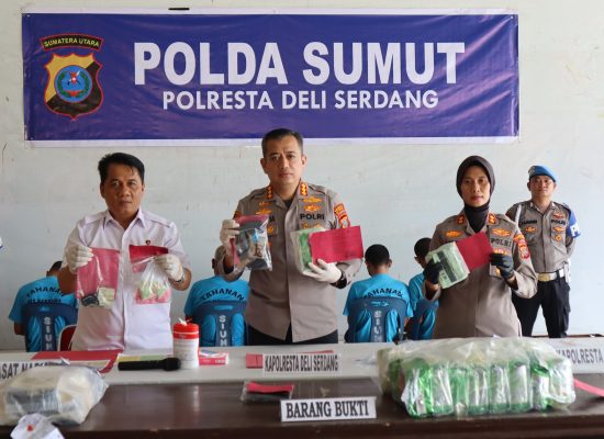 2 Bulan, Polresta Deli Serdang Ciduk 9 Bandit Narkoba & Sita 33,8 Kilo Sabu