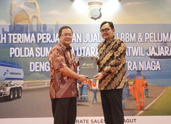 Dukung Operasional Polda Sumut, Pertamina Sumbagut Teken Kontrak BBM dan Pelumas Non Subsidi