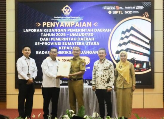 Komitmen Tepat Waktu, Wali Kota Mahyaruddin Salim Serahkan LKPD Unaudited TA 2025 ke BPK RI Perwakilan Sumut
