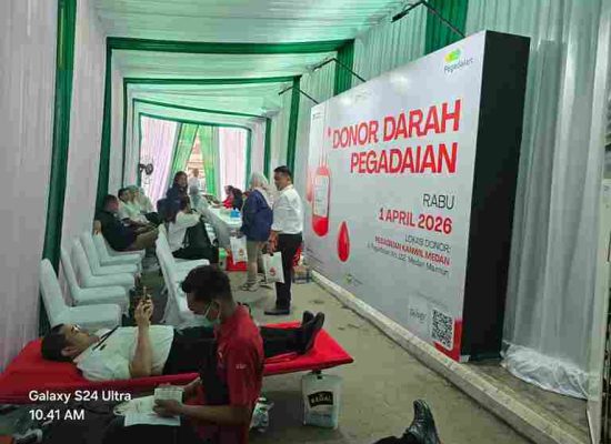 Pegadaian Kanwil I Medan Gelar Donor Darah Sambut HUT ke-125, Libatkan Karyawan hingga Masyarakat