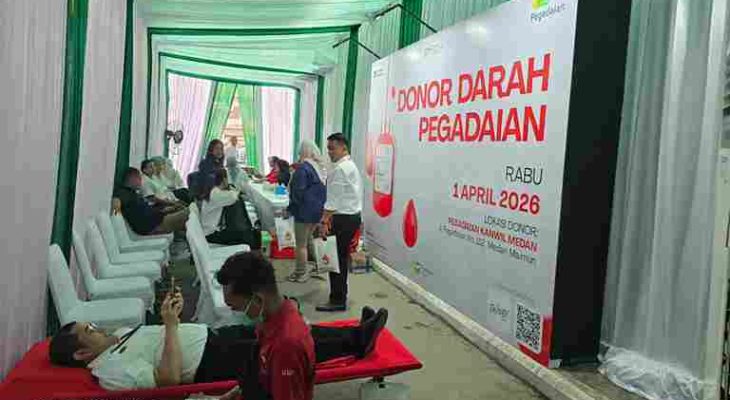 Pegadaian Kanwil I Medan Gelar Donor Darah Sambut HUT ke-125, Libatkan Karyawan hingga Masyarakat