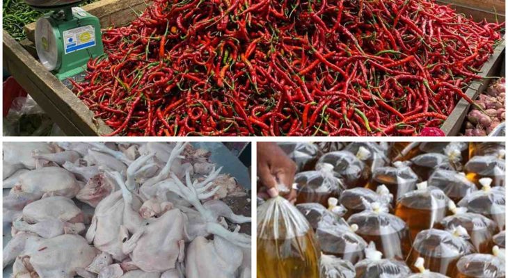 Cabai Merah Melonjak, Harga Ayam Turun, Minyak Goreng Tertahan Biaya Plastik