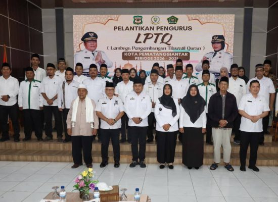 Wali Kota Wesly Diwakili Wakil Wali Kota Herlina Lantik Pengurus LPTQ Pematangsiantar, Hamzah Fanshuri Damanik Jabat Ketua