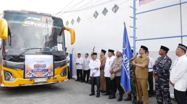 Wakil Wali Kota Tanjungbalai Berangkatkan 40 Calon Jamaah Haji Bank Sumut ke Asrama Haji Medan