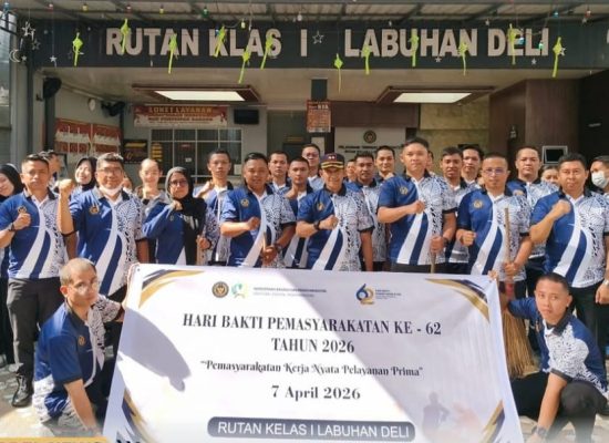 Rutan Labuhan Deli Gelar Aksi Bersih Lingkungan Peringati Hari Bakti Pemasyarakatan ke-62