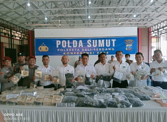 Polresta Deli Serdang Pamer Tangkapan Besar Jaringan Narkoba Internasional, Pelaku Terancam Hukuman Mati