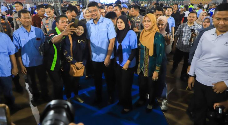 Wali Kota Wesly Diwakili Wakil Wali Kota Herlina Hadiri Peringatan May Day Bersama Gubernur Sumut Bobby Nasution