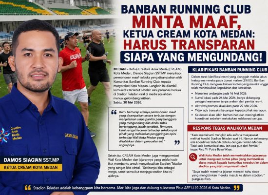 BanBan Running Club Minta Maaf, Ketua CREAM Medan: Harus Transparan Siapa yang Mengundang!
