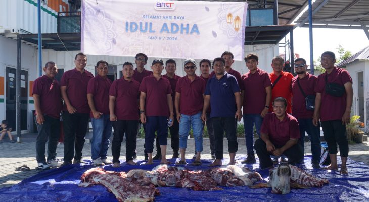 BNCT Salurkan Delapan Sapi dan Tiga Kambing Kurban untuk Masyarakat Sekitar Pelabuhan Belawan