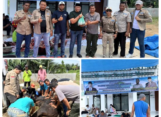 Yayasan Mapel Indonesia Tebar Kepedulian Lewat Kurban 2 Ekor Sapi di Tanjung Morawa