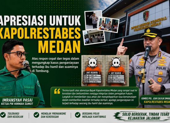 Respons Cepat Kasus Preman Aniaya Ibu Hamil di Tembung, Ketua HIMMAH Sumut Apresiasi Kapolrestabes Medan