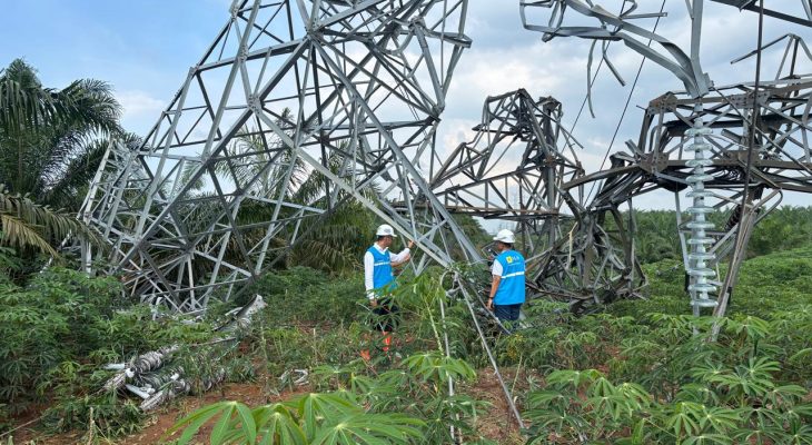 PLN Kerahkan Empat Tower Emergency, Pemulihan Kelistrikan Sumut Dikebut