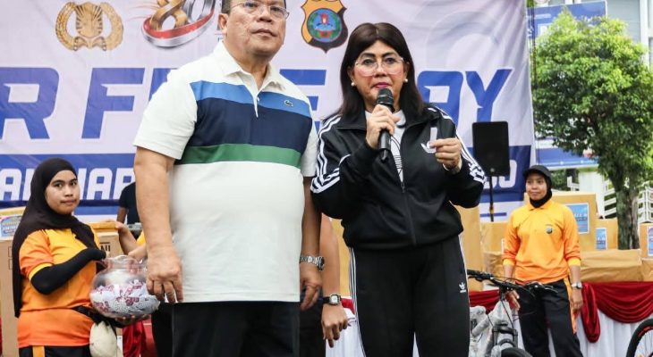 Wali Kota Wesly dan Ny Liswati Hadiri CFD dan Olahraga Semarakkan HUT ke-80 Bhayangkara