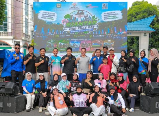 Wali Kota Wesly Buka Siantar Car Free Day, Dimeriahkan Bike to School dan Nobar Piala Dunia