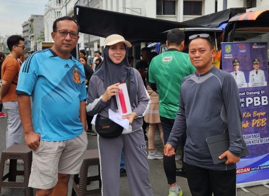 Olahraga Sambil Tunaikan Kewajiban Pajak di Pojok PBB dan Samsat Keliling CFD Kota Medan
