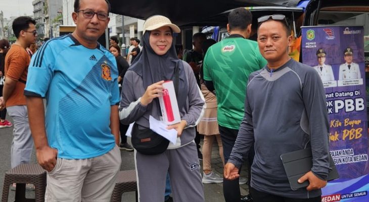 Olahraga Sambil Tunaikan Kewajiban Pajak di Pojok PBB dan Samsat Keliling CFD Kota Medan