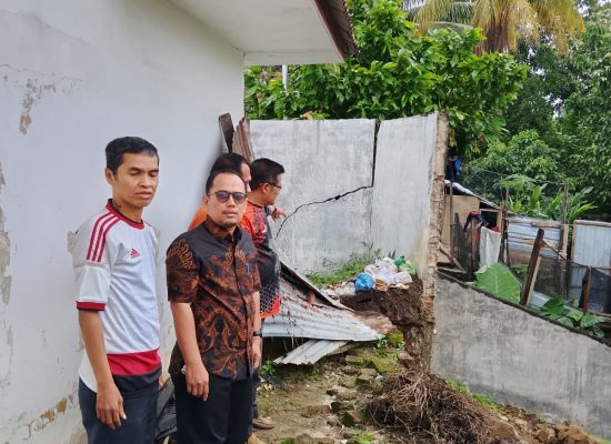 Longsor di 2 Titik di kota Pematangsiantar, BPBD Bersama Kecamatan Lakukan Evaluasi Korban