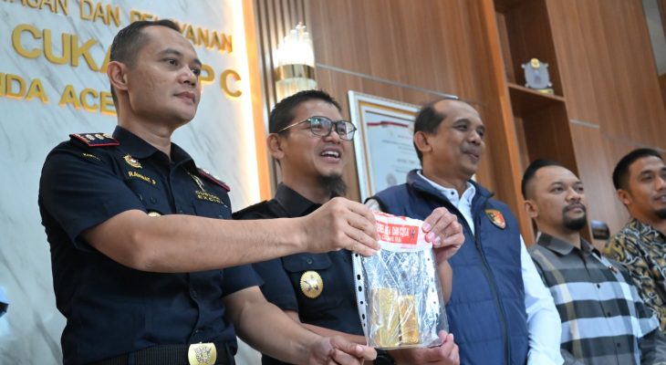 Bea Cukai Aceh Gagalkan Dugaan Penyelundupan 2,9 Kg Emas ke Malaysia