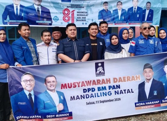 Irham Syururi Nasution terpilih secara aklamasi ketua DPD BM PAN Madina
