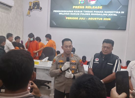 Polres madina, ungkap 11kasus kiriminal dan 14 kasus Narkotika,periode Juli – Agustus 2026