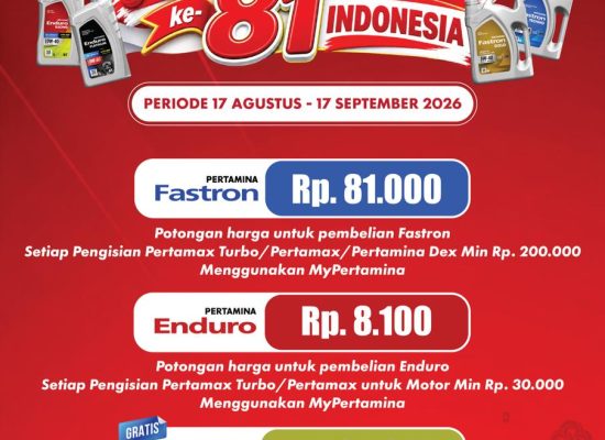 Pertamina Patra Niaga Hadirkan Promo Kemerdekaan, Diskon Pelumas hingga Rp81 Ribu