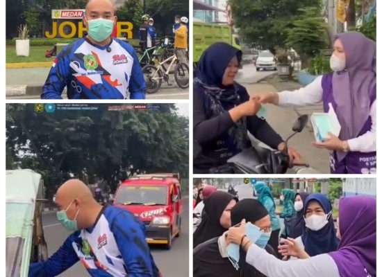 Kabut Asap Mengancam Kesehatan, Camat Medan Johor Turun Langsung Bagikan Masker, Pengendara Apresiasi Aksi Peduli Warga